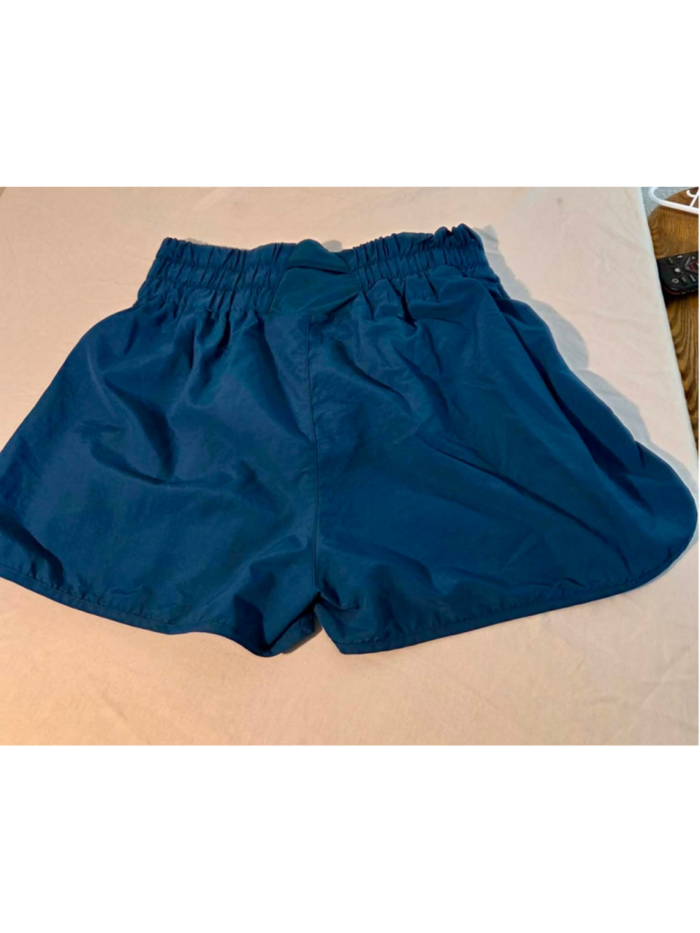 Zenana Women’s Smocked Waist Athletic Running Shorts Lined Teal Blue 2X W-204